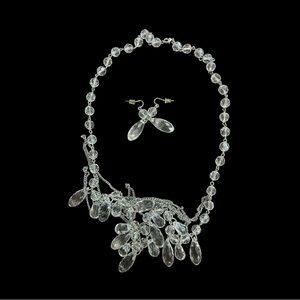 Beautiful crystal like necklace and earring set